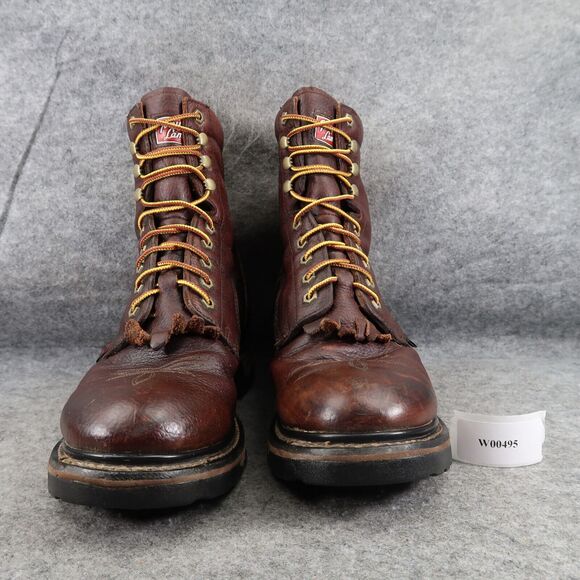 Tony Lama Shoes Mens 10 Boots Work Timber Lace Up Leather Waterproof Utility Mid - Picture 3 of 16